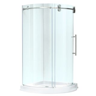 VIGO Frameless Showers 79.5 in H x 40.5 in W x 40.5 in L Stainless Steel Round 3 Piece Corner Shower Kit