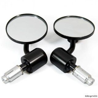 Black Motorcycle ATV Rear View Bar End Mirror Universal Fit 7/8" Pair Brand NEW Classic Automotive