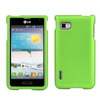 LG Optimus F3 P659/MS659 Protex Neon Green Rubber Feel Cell Phones & Accessories