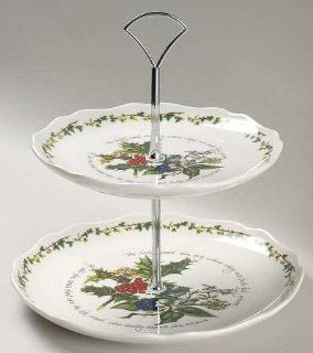 Portmeirion Holly And The Ivy, The 2 Tier Serving Tray, Fine China Dinnerware  