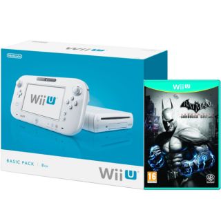 Wii U Console 8GB Basic Pack   White (Includes Batman Arkham City Armored Edition)      Games Consoles
