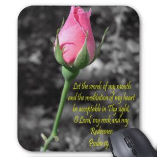 Pink Rose 4 Psalm 1914 Mouse Mat