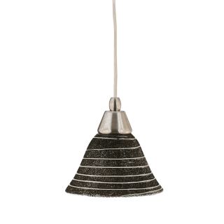 Brooster 7 in W Brushed Nickel Mini Pendant Light with Textured Shade