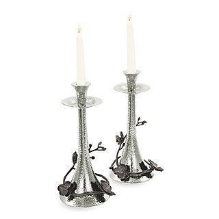 Michael Aram "Black Orchid" Taper Candleholders, Set of 2's