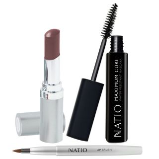 Natio Lip & Eye Deal   Contains   Natio Pure Lip Creme , Natio Lip Brush & Natio Max Curl Mascara      Health & Beauty