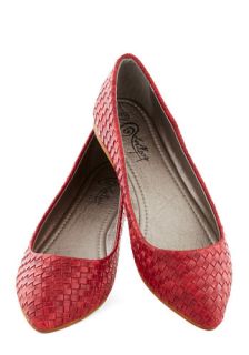 Loom for Improvement Flat in Red  Mod Retro Vintage Flats