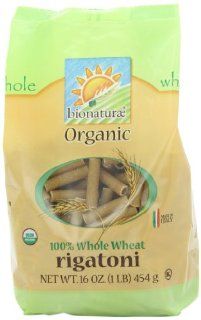 bionaturae Organic Whole Wheat Rigatoni, 16 Ounce Bag (Pack of 6)  Rigatoni Pasta  Grocery & Gourmet Food