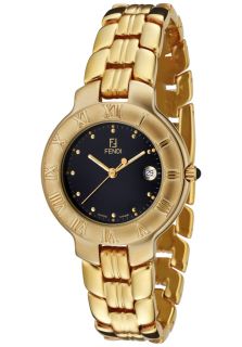 Fendi F93330  Watches,Womens Petite Navy Blue Dial 18k Gold Plated Stainless Steel, Casual Fendi Quartz Watches
