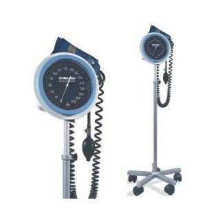 Professional Blood Pressure Monitor large, easy to read, 6" (15cm) faceplate with white numerals on solid background. Molded casing encloses a nonstop pin, 300 mmHg gauge. LIFETIME calibration warranty +/  3 mmHg. 6 foot coiled tubing. Deluxe air rele
