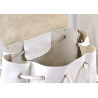 Grafea Villa Bianca Medium Leather Rucksack   White/Tan      Womens Accessories