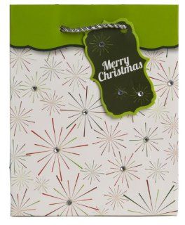Jillson Roberts Christmas Small Gift Bag, Holiday Sparkles, 6 Count (XST662)  Gift Wrap Bags 