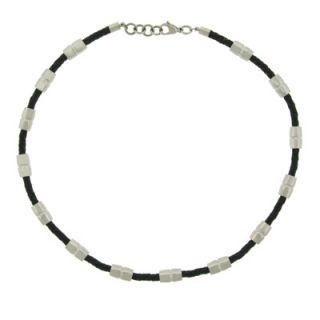 Mens Leather Necklace with Stainless Steel Accents   Zales