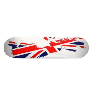 Map UK  Flag Skate Board