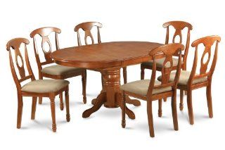 Avon 5PC Oval Dinette Dining Set with 4 Padded Chairs, Brown Finish   Dining Room Furniture Sets