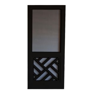 Screen Tight Chippendale Black Wood Screen Door (Common 80 in x 36 in; Actual 80 in x 36 in)