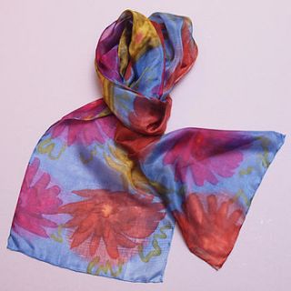 chrysanthemum silk scarf by joanne eddon (hand painted silk)