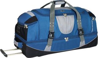 High Sierra 36 Drop Bottom Wheeled Duffel w/ Backpack Straps   Blue Yonder/Tungsten/Black