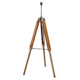natural wood tripod floor lamp base by quirk