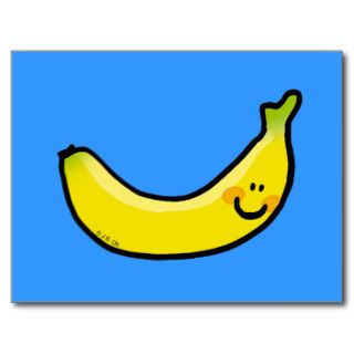 Funny yellow banana postcard