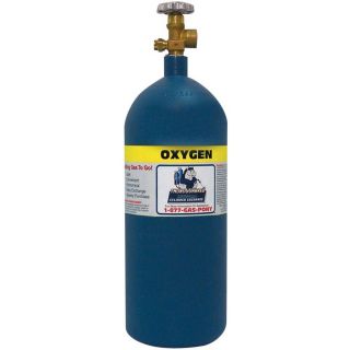 Thoroughbred Empty Oxygen Welding Gas Cylinder — #4 Industrial-Grade Welding Gas Cylinder, Model# OXY4-B  Gas Cylinders   Caddies