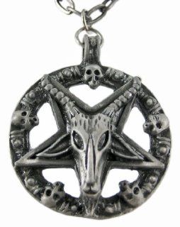 Sigil Of Baphomet Pewter Necklace Pentagram Pendant Jewelry