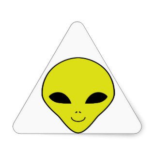 Alien Smiley Face Triangle Sticker