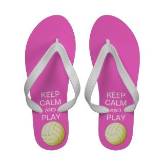 Keep Calm and Play Volleyball Flip Flops