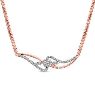 Necklace in Sterling Silver and 14K Rose Gold Plate   17   Zales