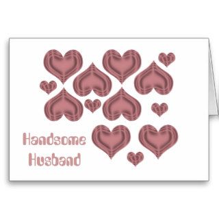 Valentine's day Husband, pink hearts on white Card