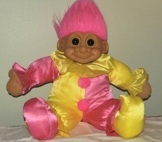 Russ Lucky GIANT 23" CLOWN Plush Troll Doll (Pink Yellow 23x24x7) Toys & Games