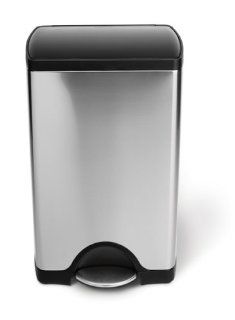 simplehuman Rectangular Step Trash Can, Brushed Stainless Steel, 38 Liters /10 Gallons   Simple Human Trash Can