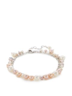 Silver & Multicolor Pearl Drop Bracelet by Tara Pearls Essentials