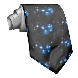 Pleiades Blue Star Cluster Neck Tie