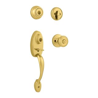 Kwikset Gibson SmartKey Polished Brass Residential Single Lock Door Handleset