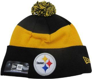 NEW ERA Pittsburgh Steelers Knit Beanie Pom Hat  Sports Fan Baseball Caps  Sports & Outdoors