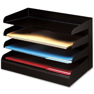 Buddy Products Classic 4 Tier Trays, Legal Size, Steel, 9.5 x 9.675 x 15 Inches, Black (0414 4)  Office Desk Trays 