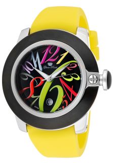 Glam Rock GR32036  Watches,Womens SoBe Mood Black Dial Yellow Silicone, Casual Glam Rock Quartz Watches