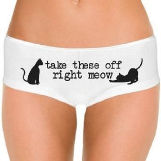 Take These Off Right Meow Bella White Basic Hotshort Underwear Boy Shorts Panties Clothing