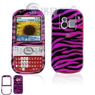 Hot Purple Pink and Black Zebra Animal Skin Design Snap On Cover Case Cell Phone Protector for Palm Centro 685 690 Cell Phones & Accessories