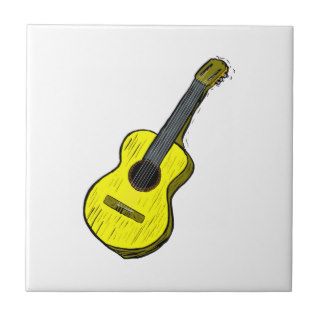 acoustic guitar graphic simple yellow.png ceramic tiles