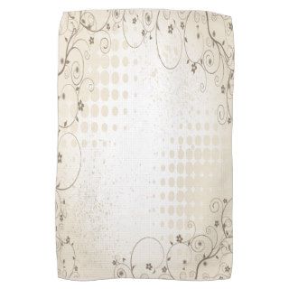 Vintage Beige Floral Hand Towels