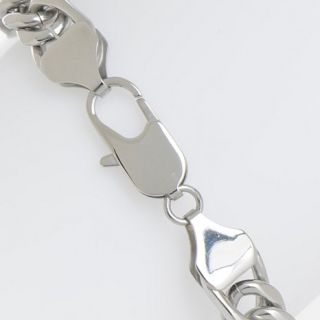 Men's Stainless Steel Flat Curb Link Bracelet