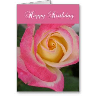 Birthday Card with Pink Rose, Religious, Christian