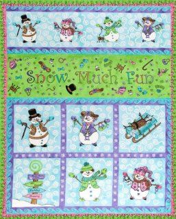 44'' Wide Snow Much Fun Snow Day Panel Blue Fabric By The Panel
