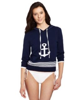 Sperry Top Sider Women's Anchors Away Hooded Sweater, Navy, X Small Fashion Hoodies