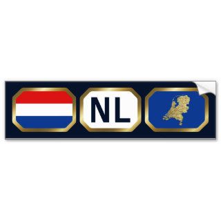 Netherlands Flag Map Code Bumper Sticker