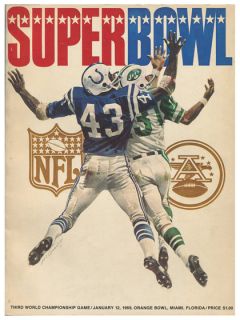 1969 Jets VS Colts Super Bowl III Program by Brigandi Coins and Collectibles