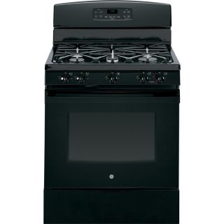 GE 5 Burner Freestanding 5 cu ft Self Cleaning with Steam Convection Gas Range (Black on Black) (Common 30 in; Actual 30 in)