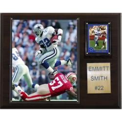 Emmitt Smith 12x15 Cherry Wood Player Plaque Football