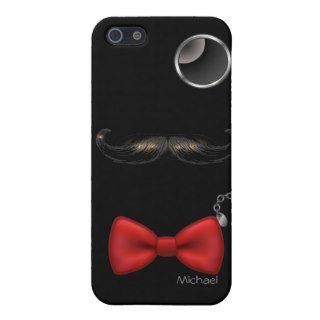 Funny Mustache Glasses Bow Tie iPhone 5 Case.
